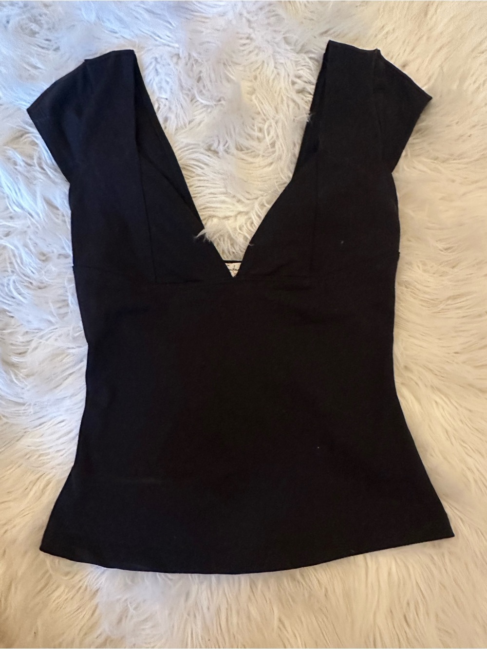 Free People Black V-Neck Tank Top